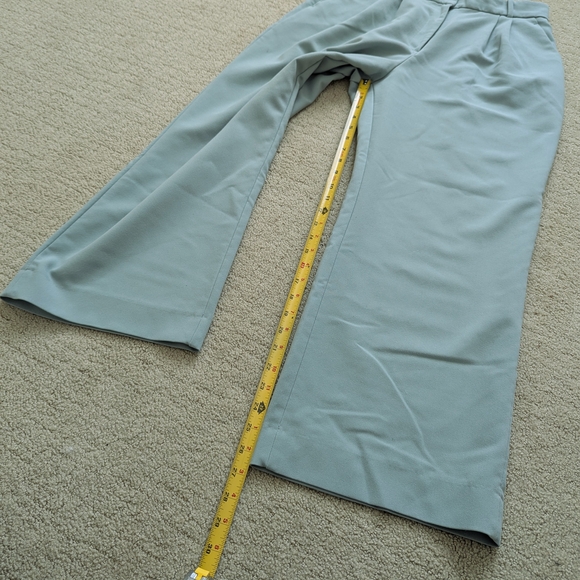 ABERCROMBIE & FITCH Curve Love Sloane Tailored Wide Leg Pant 31 12S Green Pleate - Picture 8 of 10